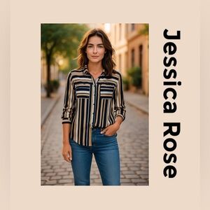 Women’s Long Sleeve Button Down Collared Top Size XL